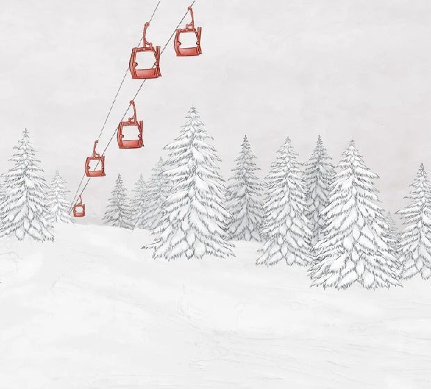 Red gondola mountain wallpaper