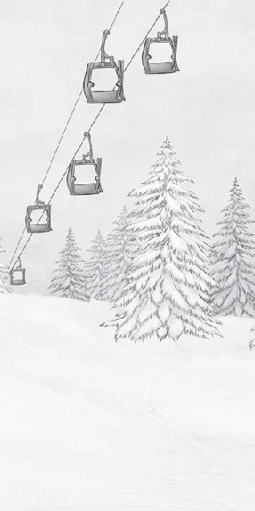 Black & white gondola mountain wallpaper