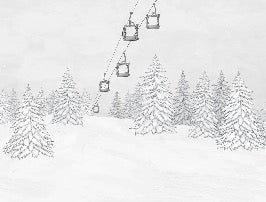 Black and white mountain cable car wallpaper
