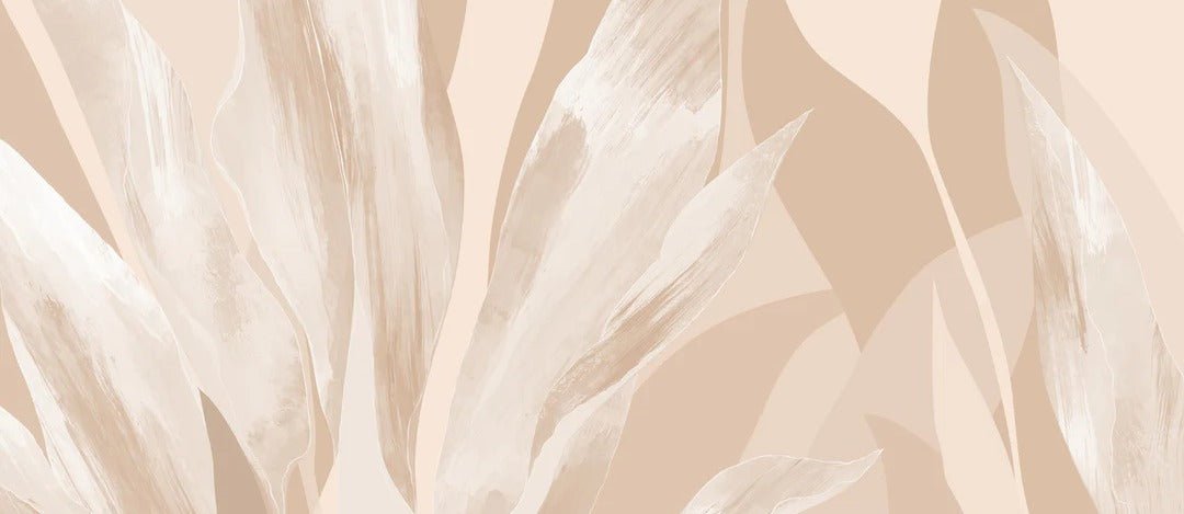 Beige floral wallpaper