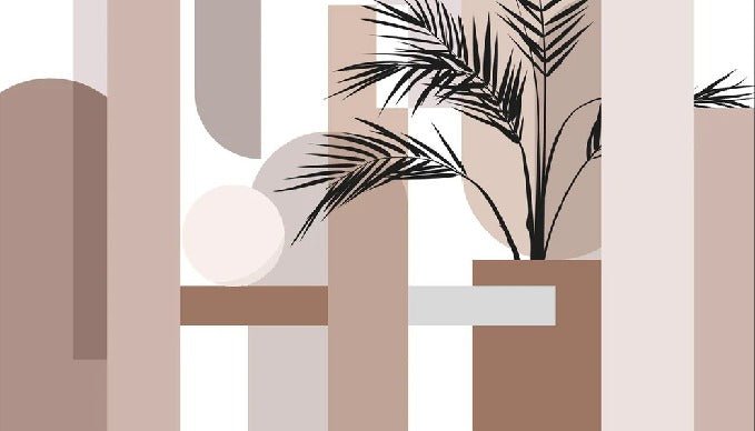 Panoramic geometric terracotta wallpaper