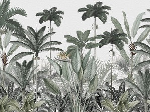 Panoramic jungle tree wallpaper