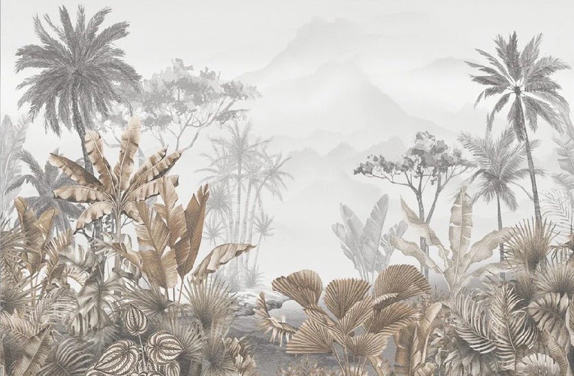 Tropical sepia wallpaper