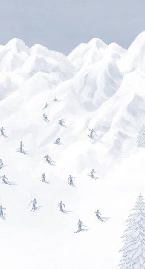 Blue skiers mountain wallpaper