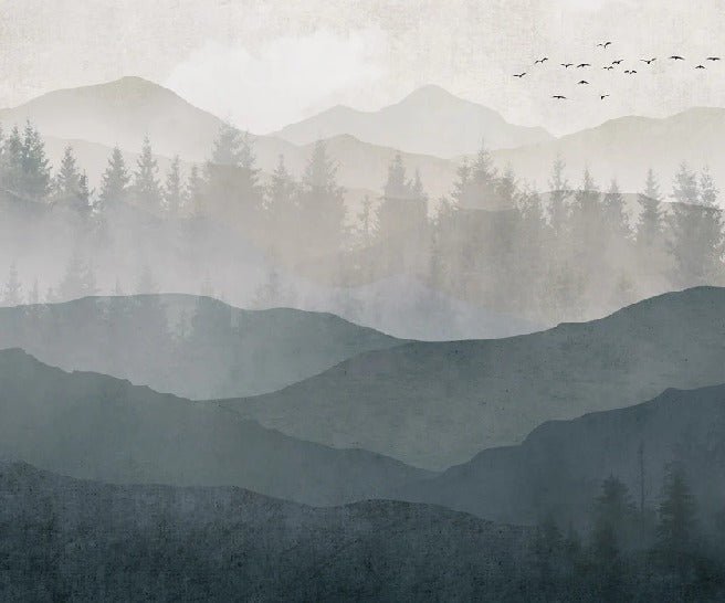 Black and white panorama nature wallpaper