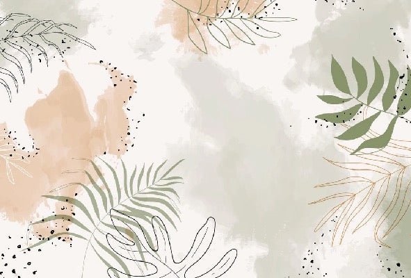 Panoramic vegetal watercolor wallpaper