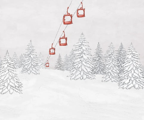 Red gondola mountain wallpaper