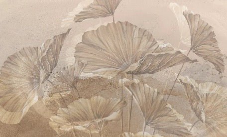 Panoramic lotus sepia wallpaper