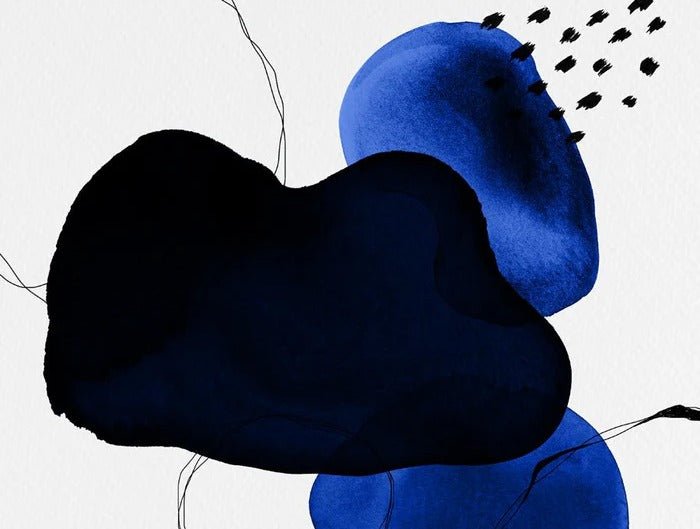 Modern watercolor wallpaper petrol blue