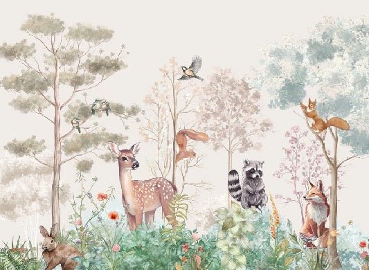 Children's bedroom wallpaper magic nature beige