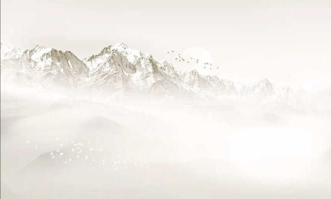 Mont Blanc moon and bird wallpaper