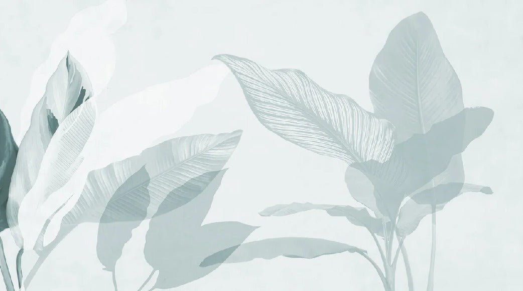 Papier peint feuillage moderne vert d'eau, XXL, tendance