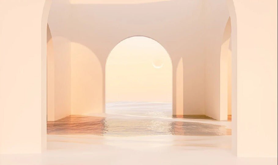 Panoramic wallpaper design sunset arch