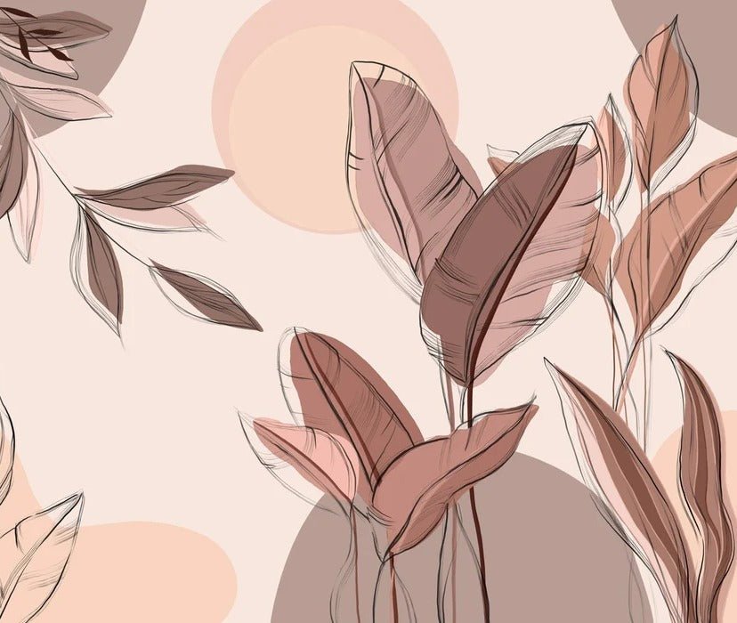 Graphic plant panoramic wallpaper