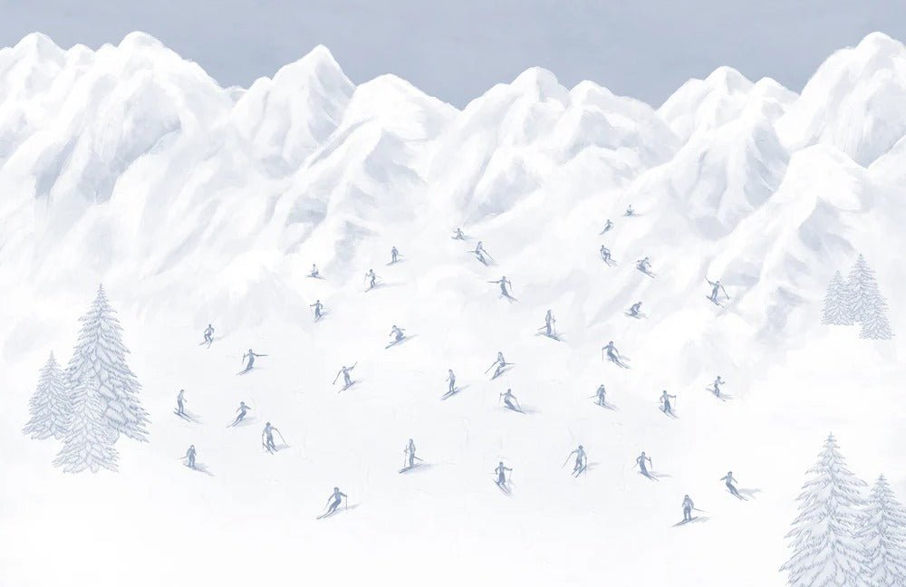 Blue skiers mountain wallpaper
