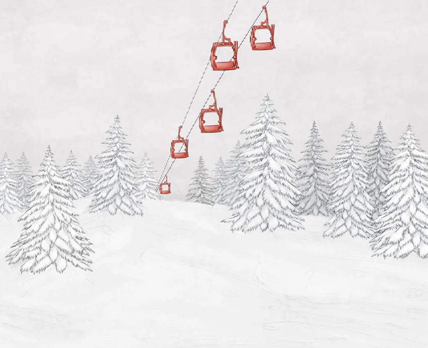 Red gondola mountain wallpaper