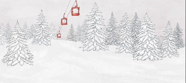 Red mountain cable car wallpaper