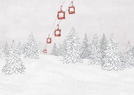 Red gondola mountain wallpaper