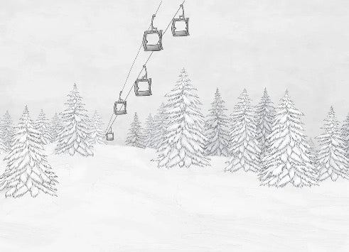 Black & white gondola mountain wallpaper