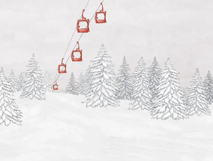 Red gondola mountain wallpaper