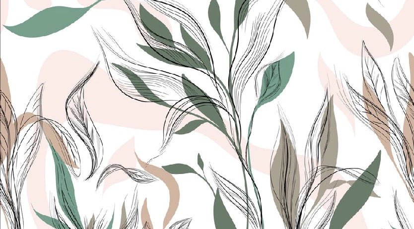 Graphic flower panoramic wallpaper