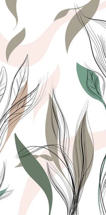 Panoramic graphic flower wallpaper