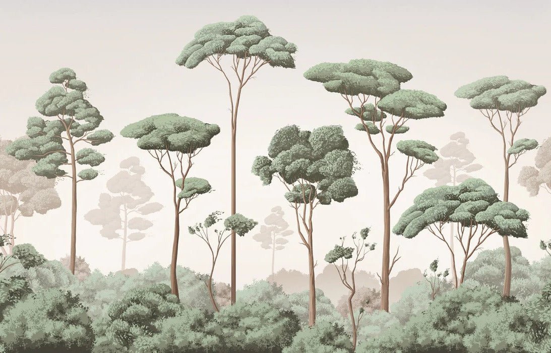 Pine forest breeze wallpaper