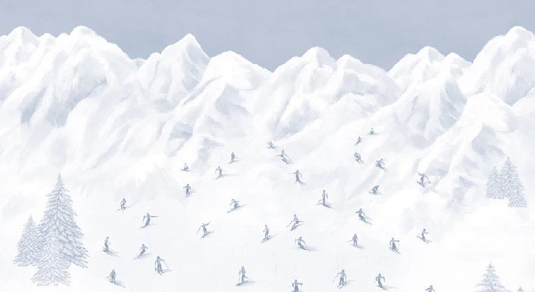 Blue skiers mountain wallpaper