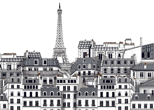 French wallpaper Parisian rooftops
