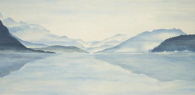 Papier Peint Vue Grand Albigny | Les Bleus du Lac®, XXL, tendance