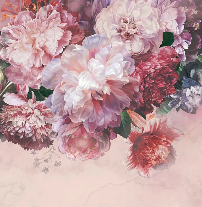 Papier peint panoramique pivoines rosé, XXL, tendance