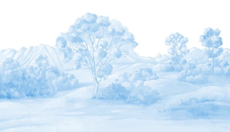 Blue poetic landscape wallpaper