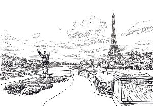 Bir Hakeim bridge wallpaper Eiffel Tower view
