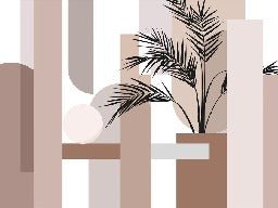 Panoramic geometric terracotta wallpaper