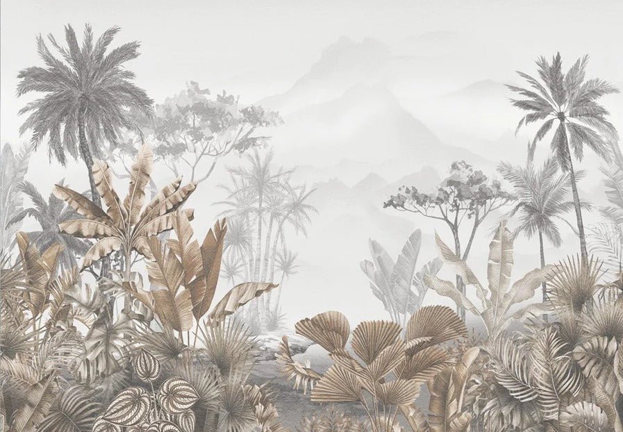 Tropical sepia wallpaper