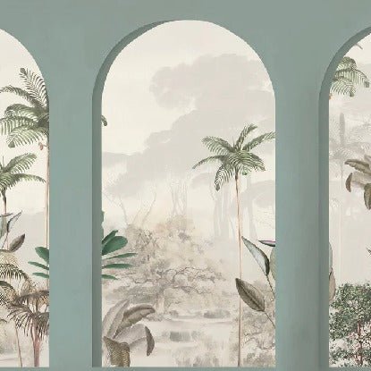Lush green arches wallpaper