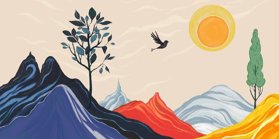 Panoramic zen color wallpaper