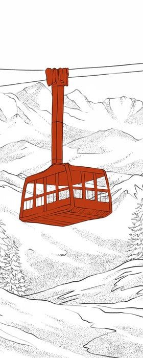 La Plagne telecabine red wallpaper