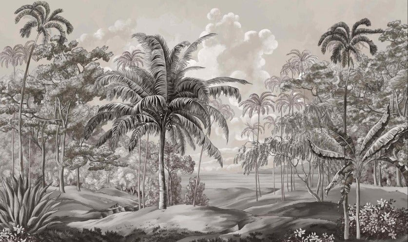 Black and white Celebes landscape wallpaper