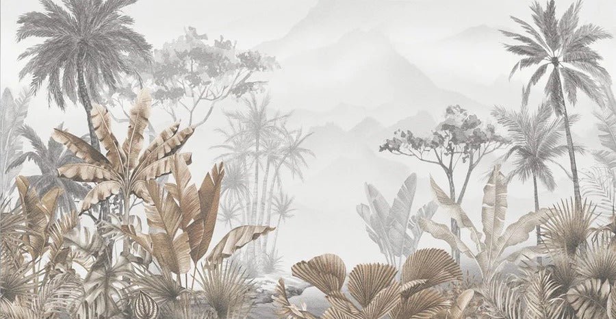 Tropical sepia wallpaper