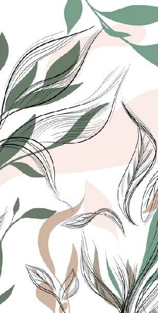 Graphic flower panoramic wallpaper