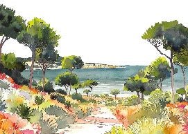 Panoramic summer air wallpaper