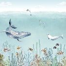 Panoramic sea life wallpaper