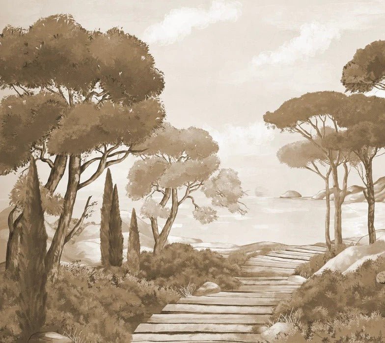 Wallpaper stroll in the calanques monochrome