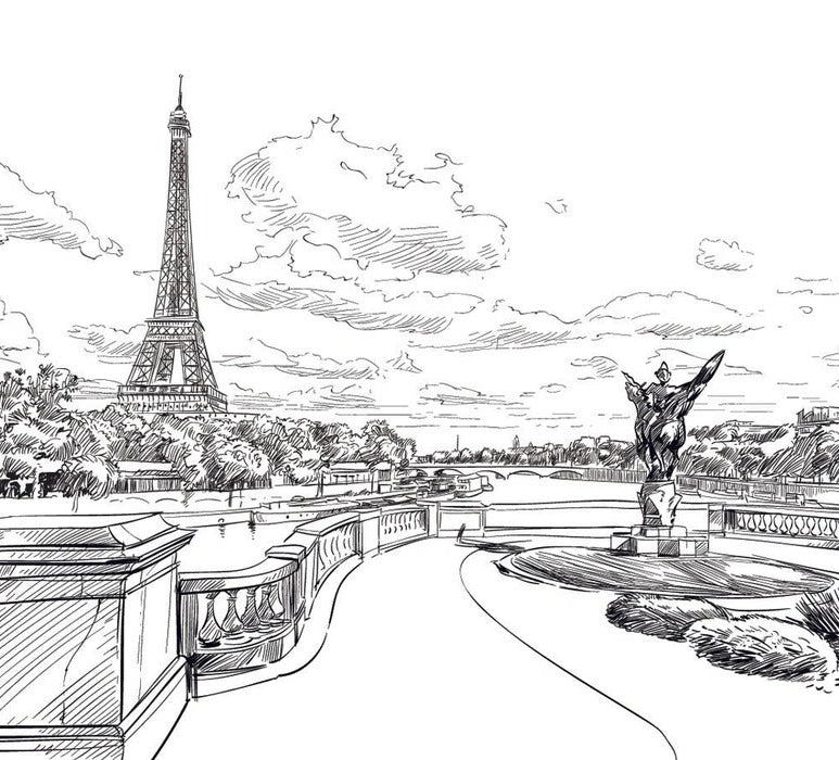 Bir Hakeim bridge wallpaper Eiffel Tower view