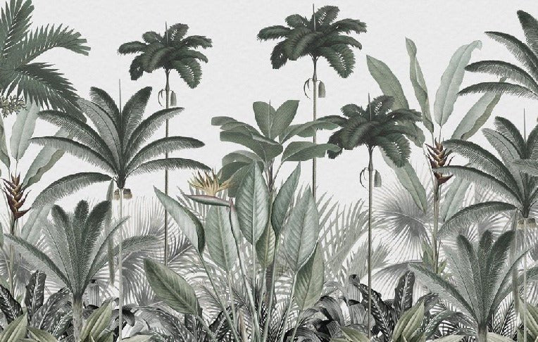 Panoramic jungle tree wallpaper