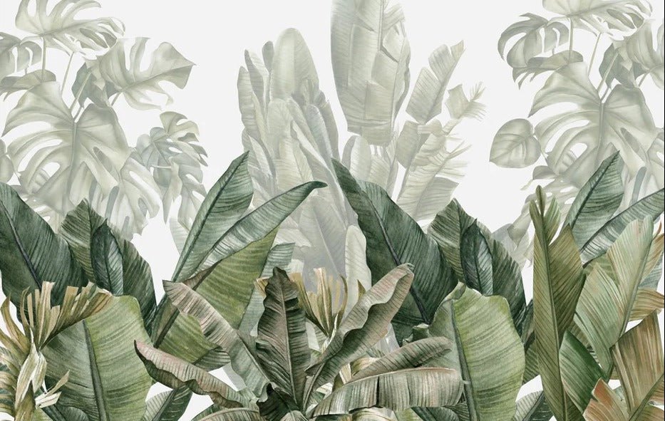 Panoramic green banana wallpaper