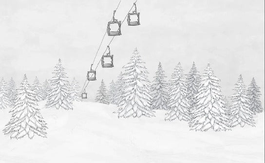Black & white gondola mountain wallpaper