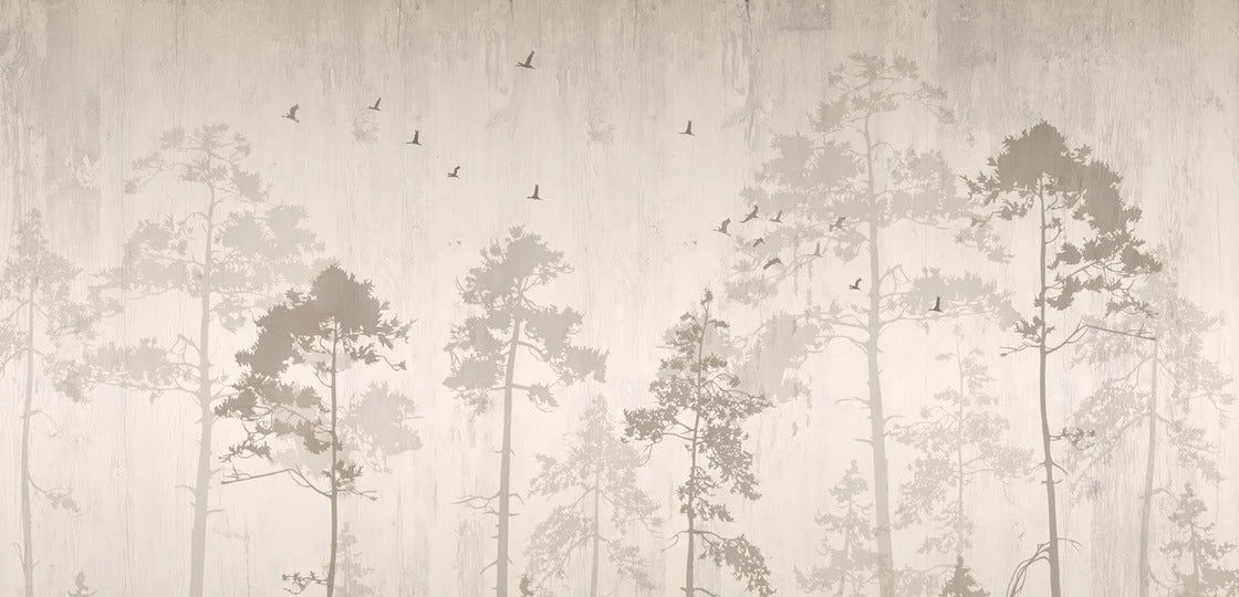 Autumn forest restaurant wallpaper