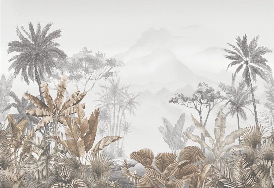 Tropical sepia wallpaper